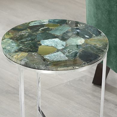 Steve Silver Co. Foster Agate Top Round Chairside Table