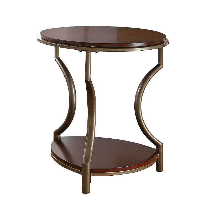 58017381 Steve Silver Co. Miles Round End Table, Brown sku 58017381