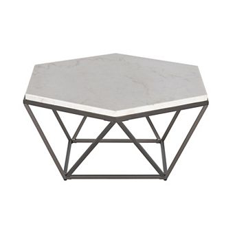 Steve Silver Co. Corvus White Marble-Top Cocktail Table