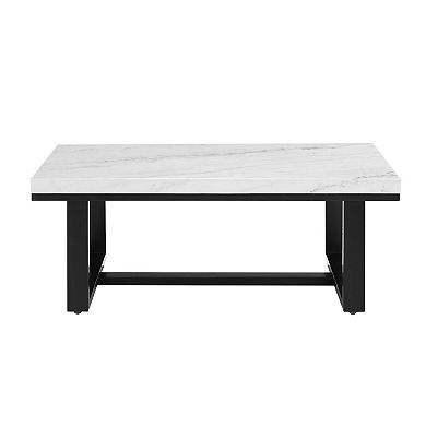 Steve Silver Co. Lucca White Marble-Top Cocktail Table