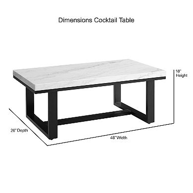 Steve Silver Co. Lucca White Marble-Top Cocktail Table