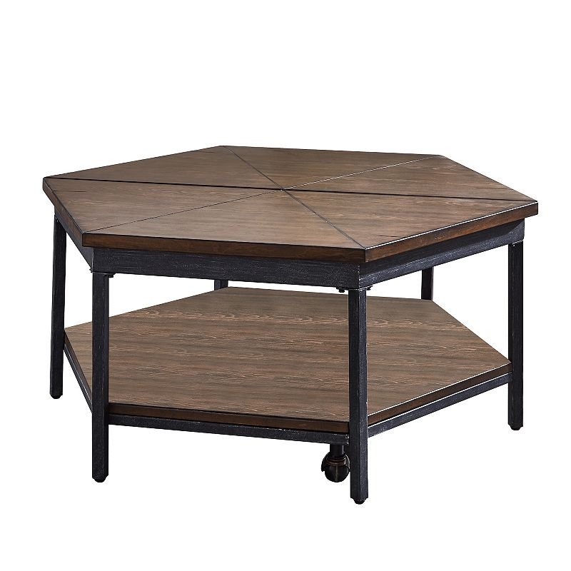 Steve Silver Co. Ultimo Hexagon Lift-Top Cocktail Table, Brown