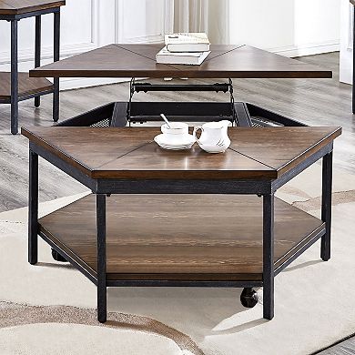 Steve Silver Co. Ultimo Hexagon Lift-Top Cocktail Table