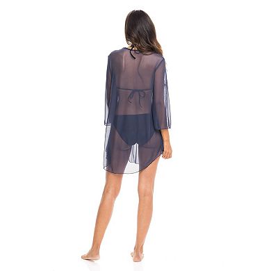 Women's Jordan Taylor Power Mesh Bell-Sleeve Swim Cover-Up Tunic