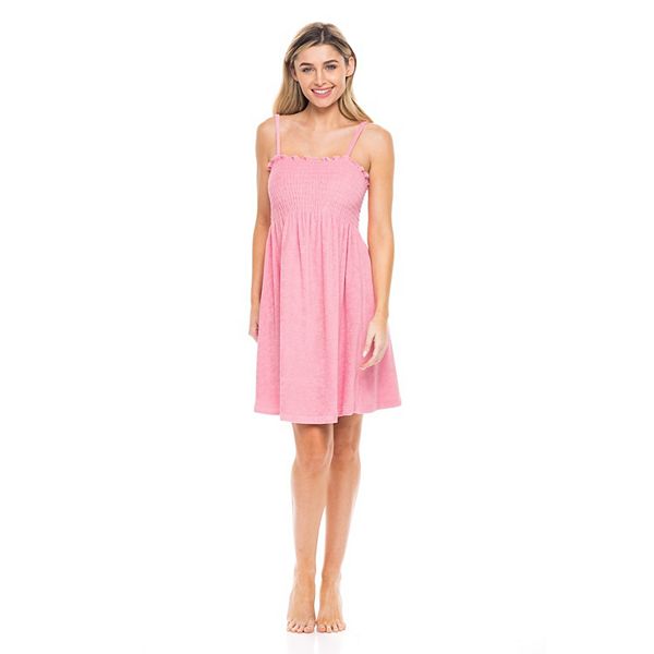 Women s Jordan Taylor Terrycloth Smocked Swim Cover Up Dress