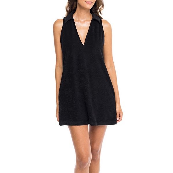 Sleeveless Terry Tank Dress with Front Pockets