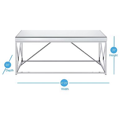 Steve Silver Co. Evelyn Mirror Top Cocktail Table