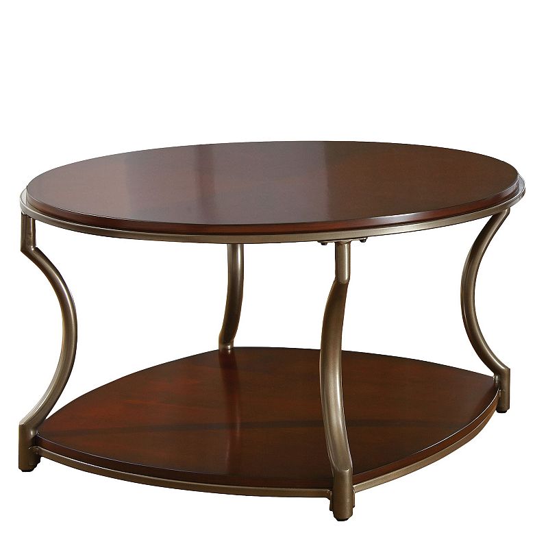 54687287 Steve Silver Co. Miles Round Cocktail Table, Brown sku 54687287