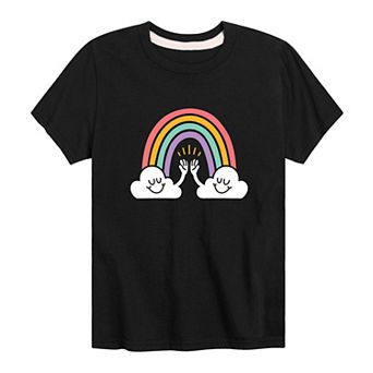 Boys 8-20 Rainbow High Five Clouds Graphic Tee