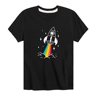 Boys 8-20 Rocket Rainbow Graphic Tee