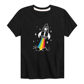 Boys 8-20 Rocket Rainbow Graphic Tee