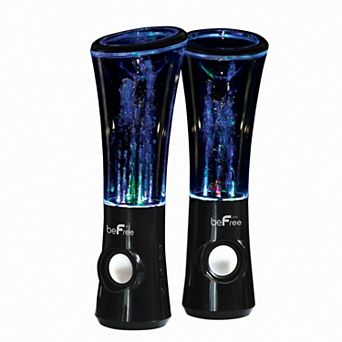 beFree Sound Multimedia Sound Reactive Color Changing LED & Dancing Water Wired Bluetooth Computer Speakers