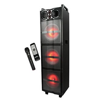 beFree Sound Triple 10-Inch Portable Bluetooth Subwoofer Speaker with Party Lights