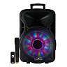 beFree Sound 12-Inch 2500 Watt Bluetooth Rechargeable Portable Party PA Speaker with Illuminating Lights