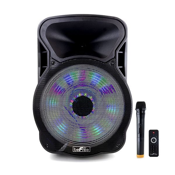 beFree Sound 15Inch Bluetooth Rechargeable Party Speaker with Illuminating Lights