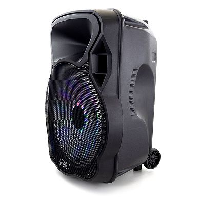 beFree Sound 15-Inch Bluetooth Rechargeable Party Speaker with Illuminating Lights