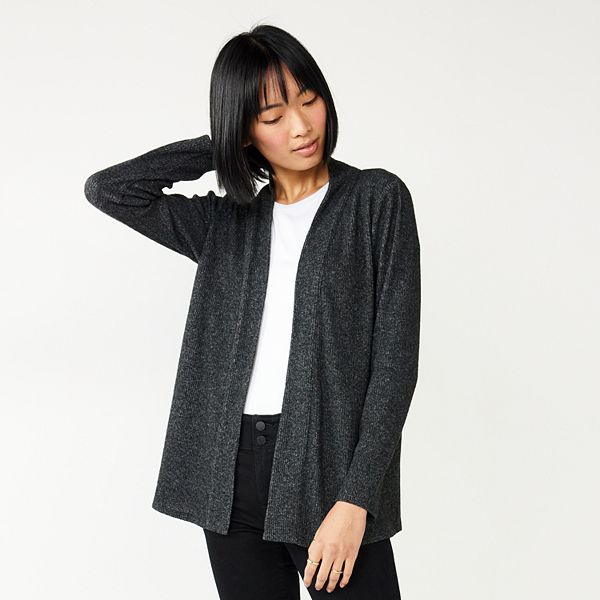 Women's Nine West Fuzzy Ribbed Cardigan