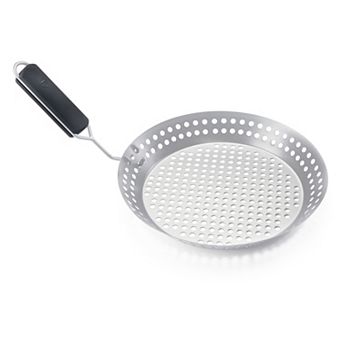 Outset 12 in Stainless Steel Grill Skillet with Removable Soft-Grip Handle