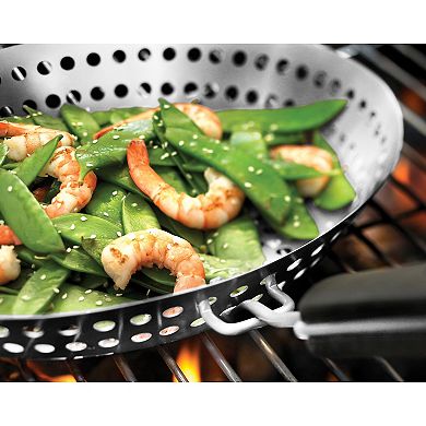 Outset 12-in. Stainless Steel Grill Skillet with Removable Soft-Grip Handle