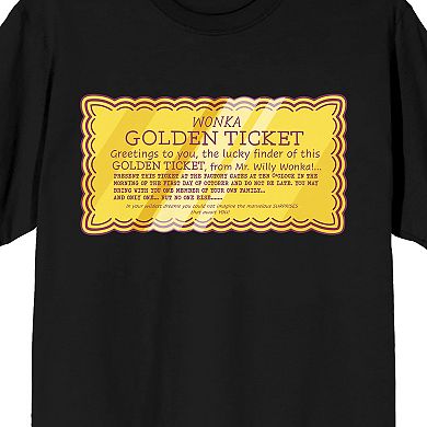 Men's Willy Wonka Golden Ticket Tee