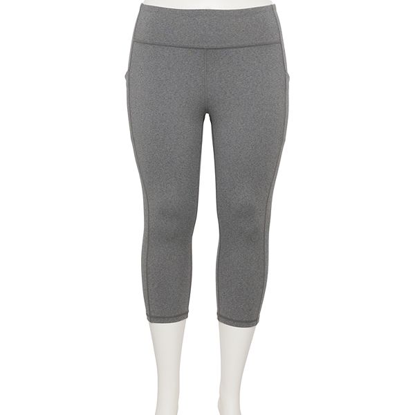 Plus Size Tek Gear® Ultrastretch Pocket High-Waisted Capri Leggings - Charcoal Sd (1X)