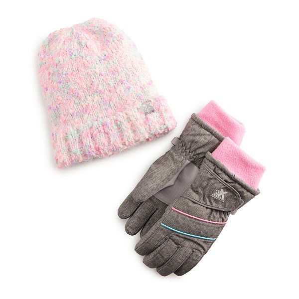 ZeroXposur Girls Winter Gloves and Winter Hat Set with Thinsulate 