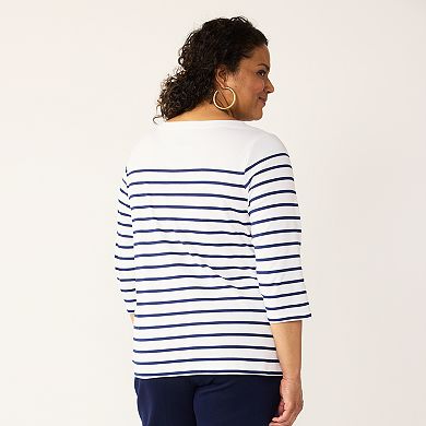 Plus Size Croft & Barrow® Boatneck Tee