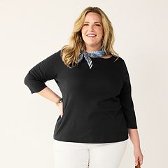 Women's Plus Size 3/4 Sleeve Tops