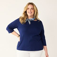 Womens Blue Plus T-Shirts Tops, Clothing | Kohl's