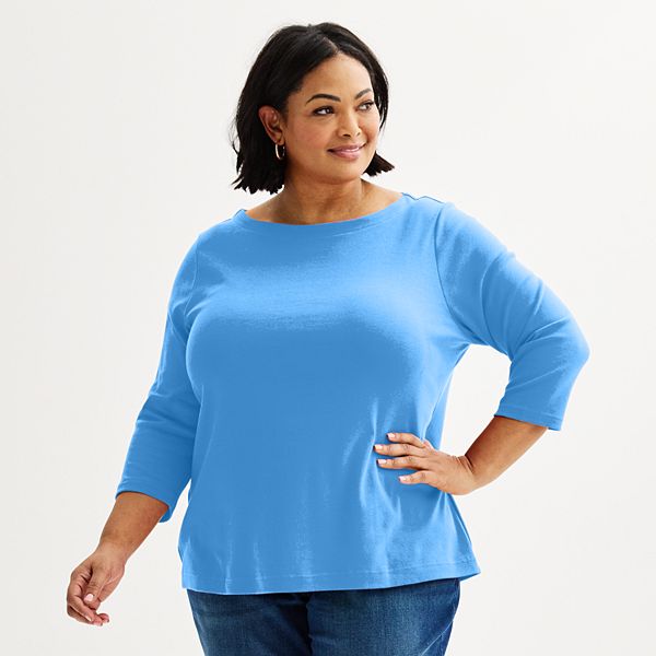 Plus Size Croft & Barrow® Boatneck Top - Paxton Stream (5X)