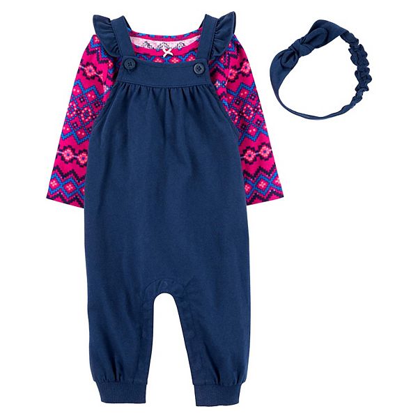 Baby Carter's 3Piece Tee, Jumper & Headband Set