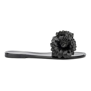 New York & Company Anella Women's Flower Jelly Slide Sandals