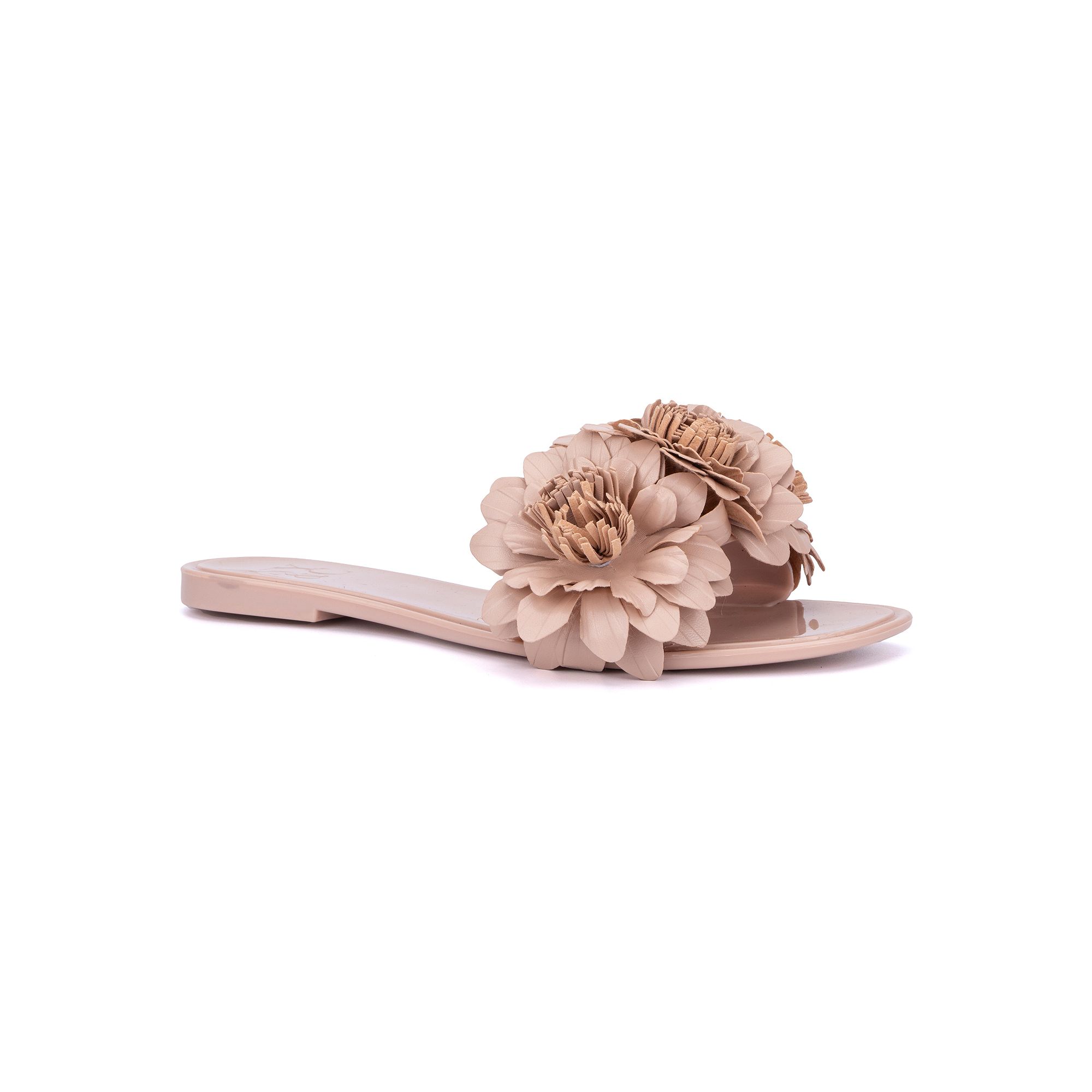New York & Company Anella Womens Flower Jelly Slide Sandals, Size: 10, Bei