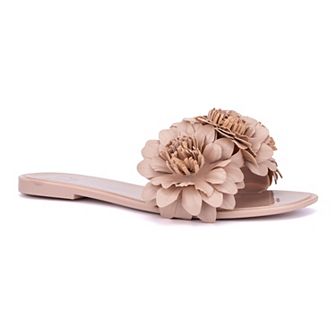 New York & Company Anella Women's Flower Jelly Slide Sandals