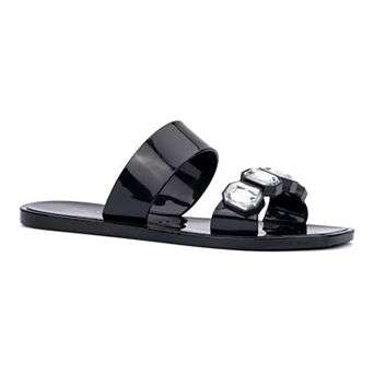 New York & Company Chantelle Women's Gem Jelly Slide Sandals