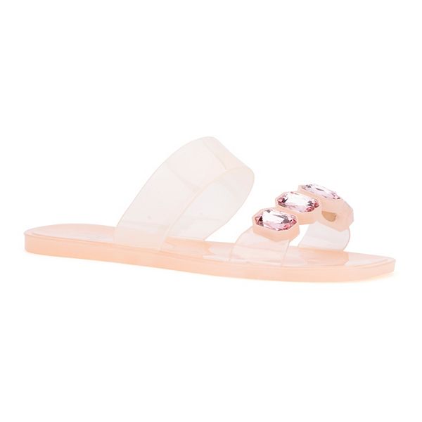 New York & Company Chantelle Women's Gem Jelly Slide Sandals