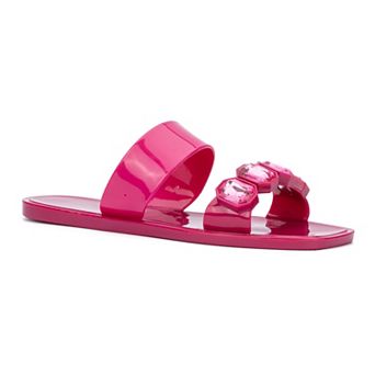 New York & Company Chantelle Women's Gem Jelly Slide Sandals
