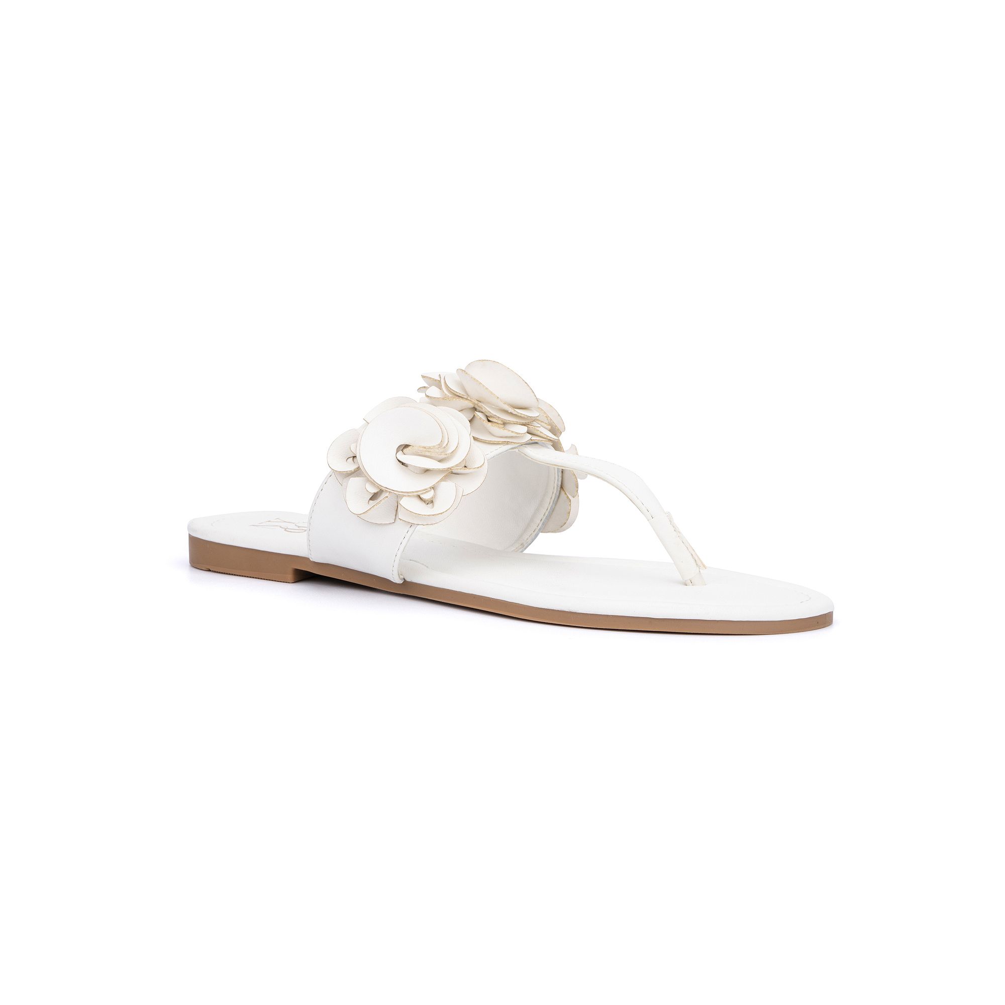 New York & Company Liana Womens Flower Sandals, Size: 6, White