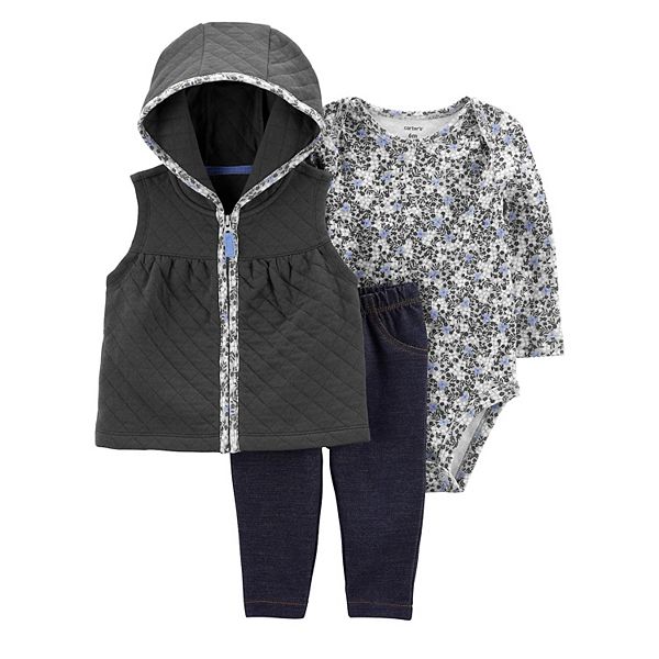 Baby Carter's 3Piece Little Hooded Vest Set