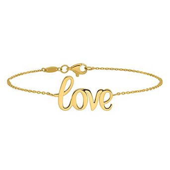 14k Gold Polished "LOVE" Bracelet