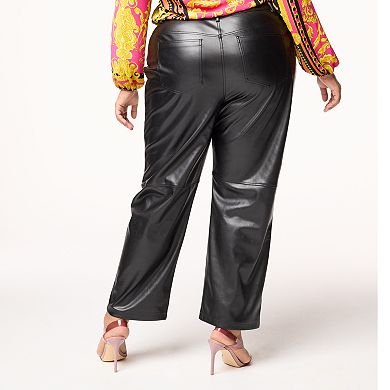 Plus Size INTEMPO Straight-Leg Pleather Pants