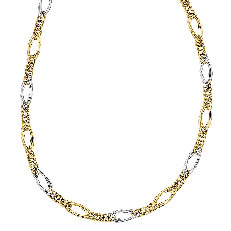 14k Gold Fancy Link Necklace, Womens, Size: 18, Multicolor