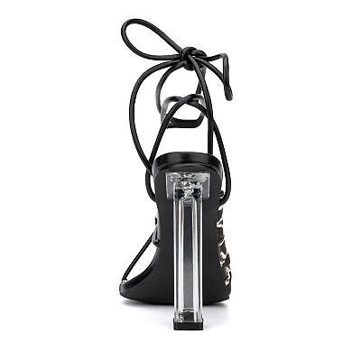 New York & Company Carolle Women's Clear Heel Dress Sandals