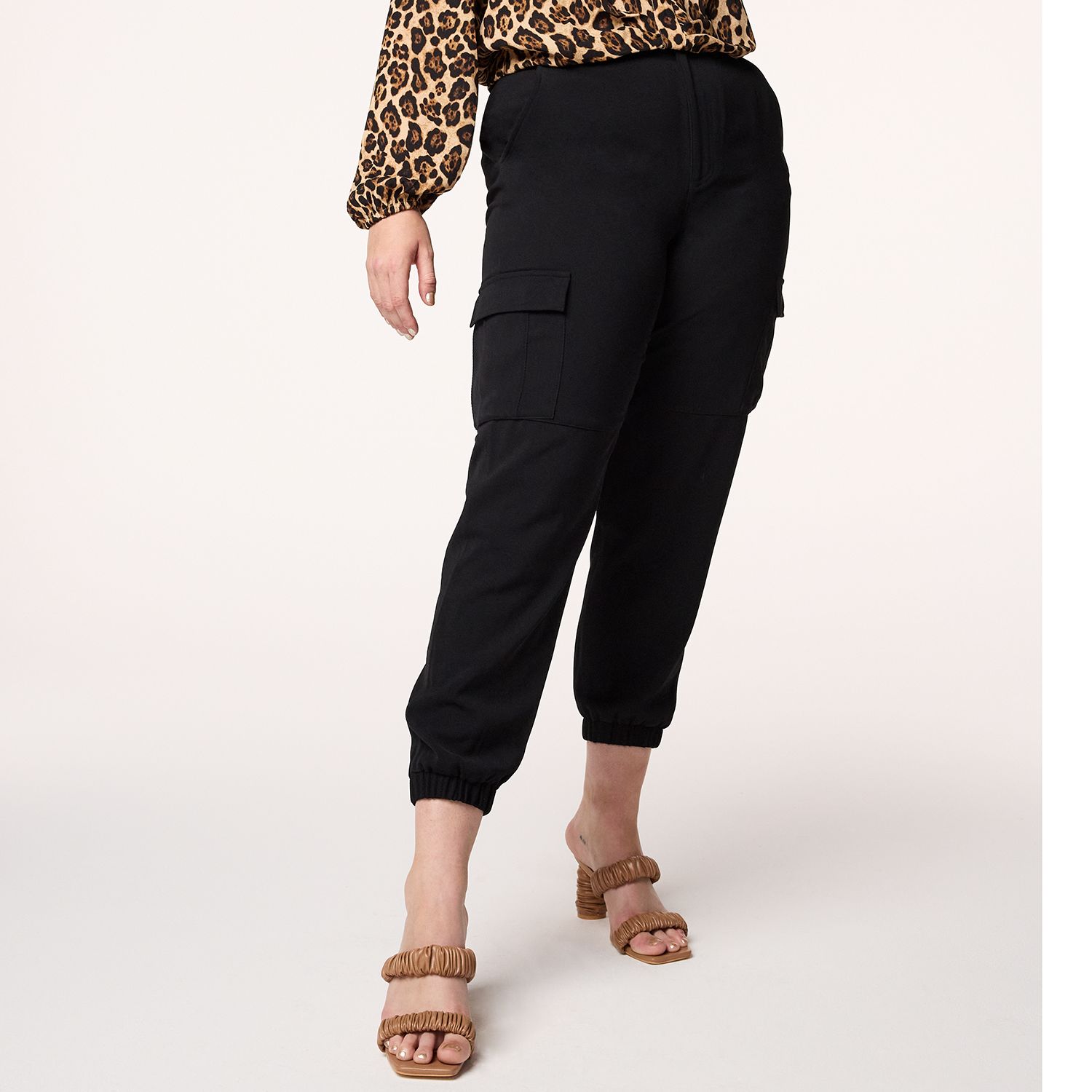 black cargo joggers women's