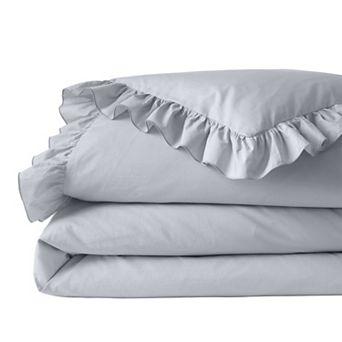 Lands' End 200 Thread Count Cotton Crisp & Cool Percale Ruffled Duvet Cover or Sham