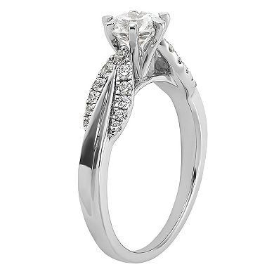 Diamonore Sterling Silver Fancy Cubic Zirconia Ring