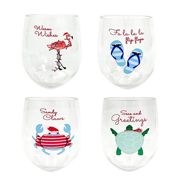 West Point Stemless Wine Glasses - Set of 4 at M.LaHart & Co.
