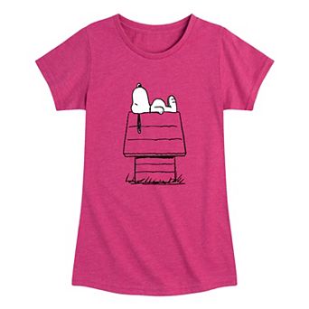 Girls 7-16 Peanuts Snoopy On Doghouse Graphic Tee