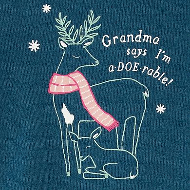 Baby Girl Carter's Deer "Grandma Says I'm A-Doe-Rable" Graphic Bodysuit