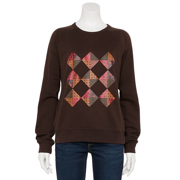 Women's Sonoma Goods For Life® Everyday Crewneck Sweatshirt - Brown  Quilt Graphic (X LARGE) – BrickSeek